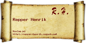 Repper Henrik névjegykártya